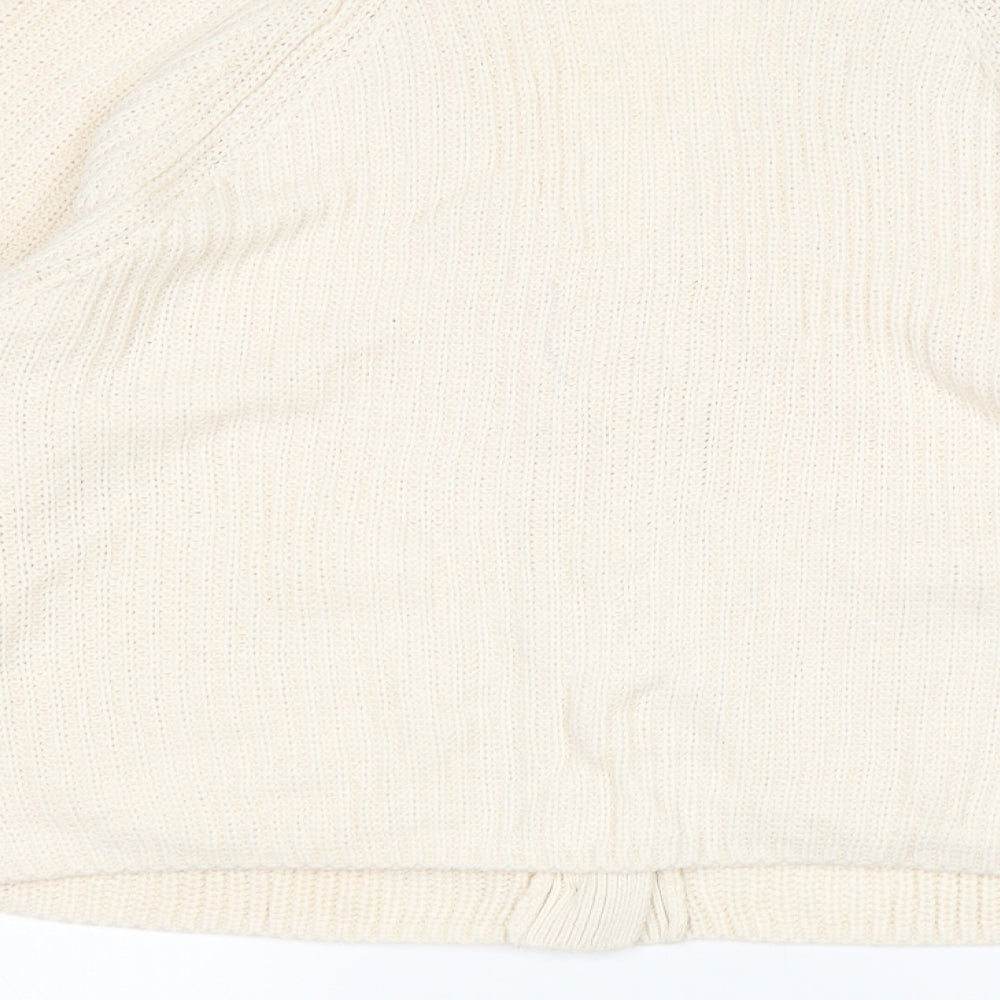 Primark Womens Beige V-Neck  Acrylic Cardigan Jumper Size S