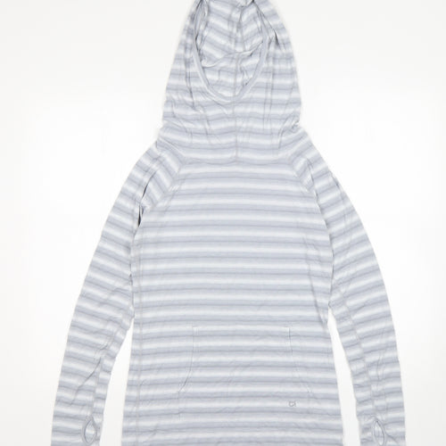 Gap Womens Grey Striped Polyester Pullover Hoodie Size XS