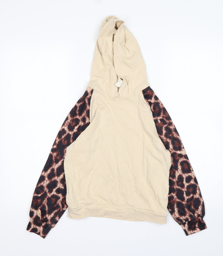 Shein Girls Multicoloured Animal Print Cotton Pullover Hoodie Size 8 Years