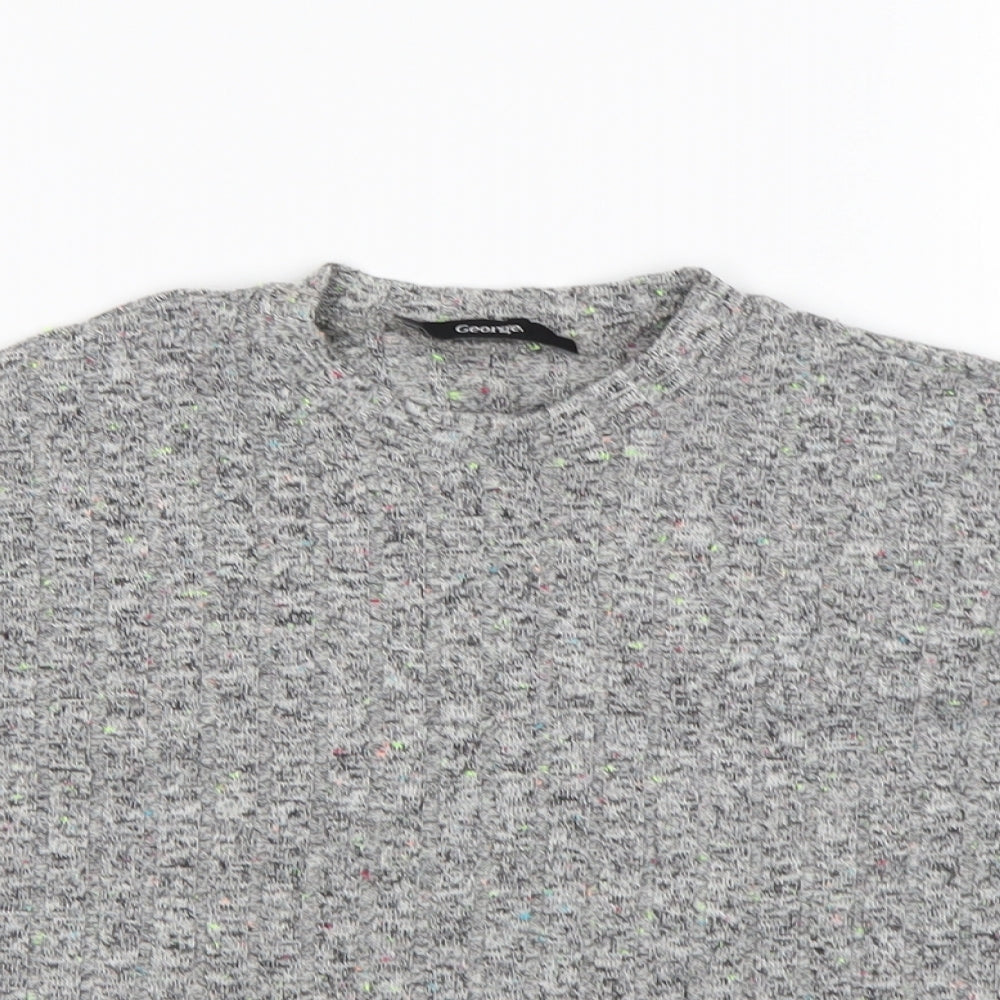 George Girls Grey Round Neck  Polyester Pullover Jumper Size 9-10 Years