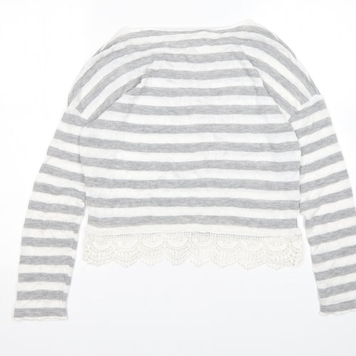 Preworn Womens Multicoloured Round Neck Striped Viscose Pullover Jumper Size 8