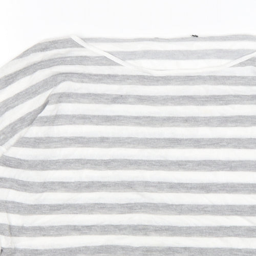 Preworn Womens Multicoloured Round Neck Striped Viscose Pullover Jumper Size 8