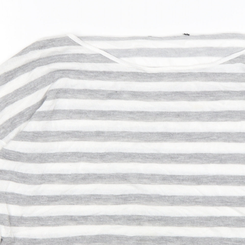 Preworn Womens Multicoloured Round Neck Striped Viscose Pullover Jumper Size 8