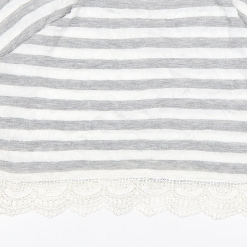 Preworn Womens Multicoloured Round Neck Striped Viscose Pullover Jumper Size 8