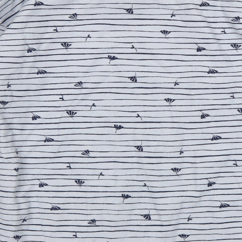 Mantaray Womens Blue Round Neck Striped Cotton Pullover Jumper Size 10