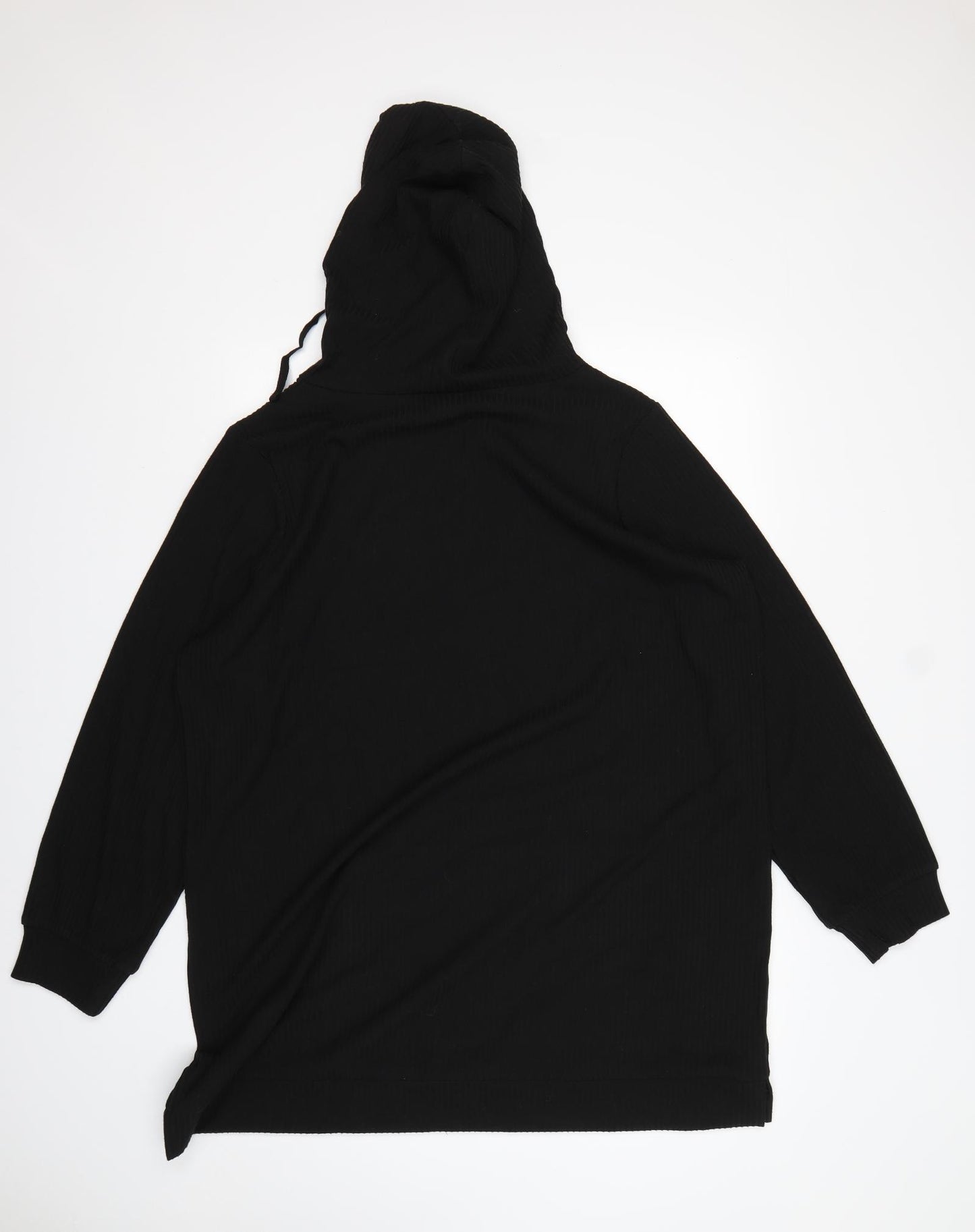 Nutmeg Womens Black  Polyester Pullover Hoodie Size 18