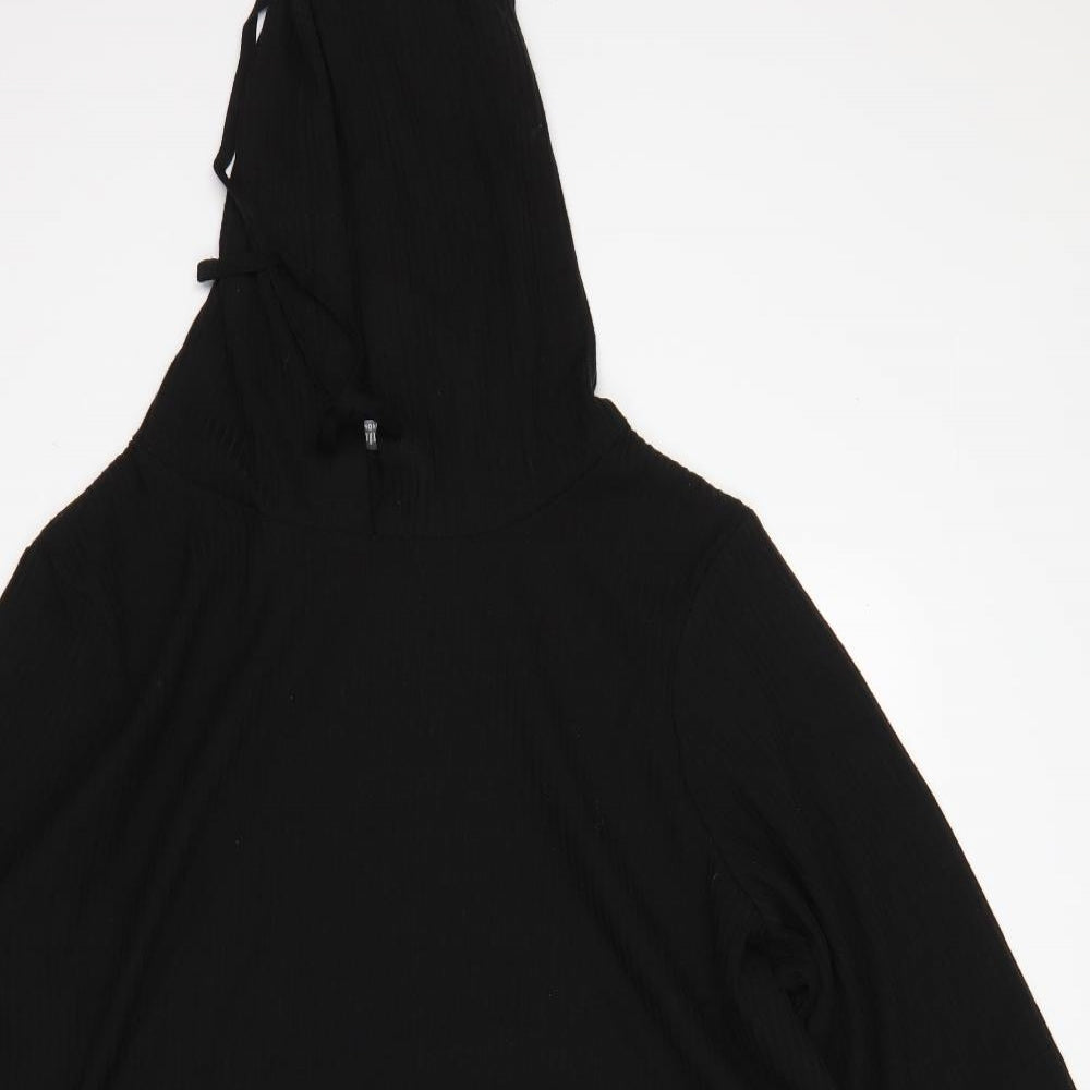 Nutmeg Womens Black  Polyester Pullover Hoodie Size 18