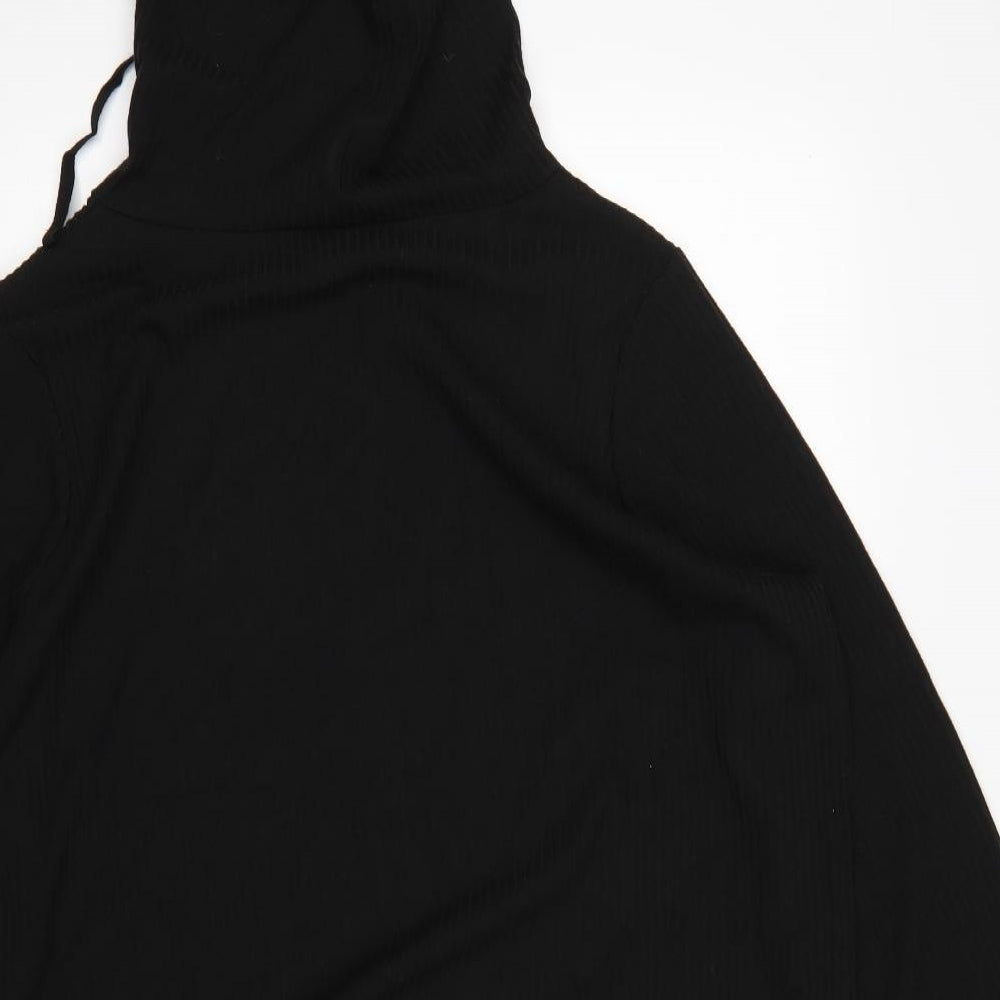 Nutmeg Womens Black  Polyester Pullover Hoodie Size 18