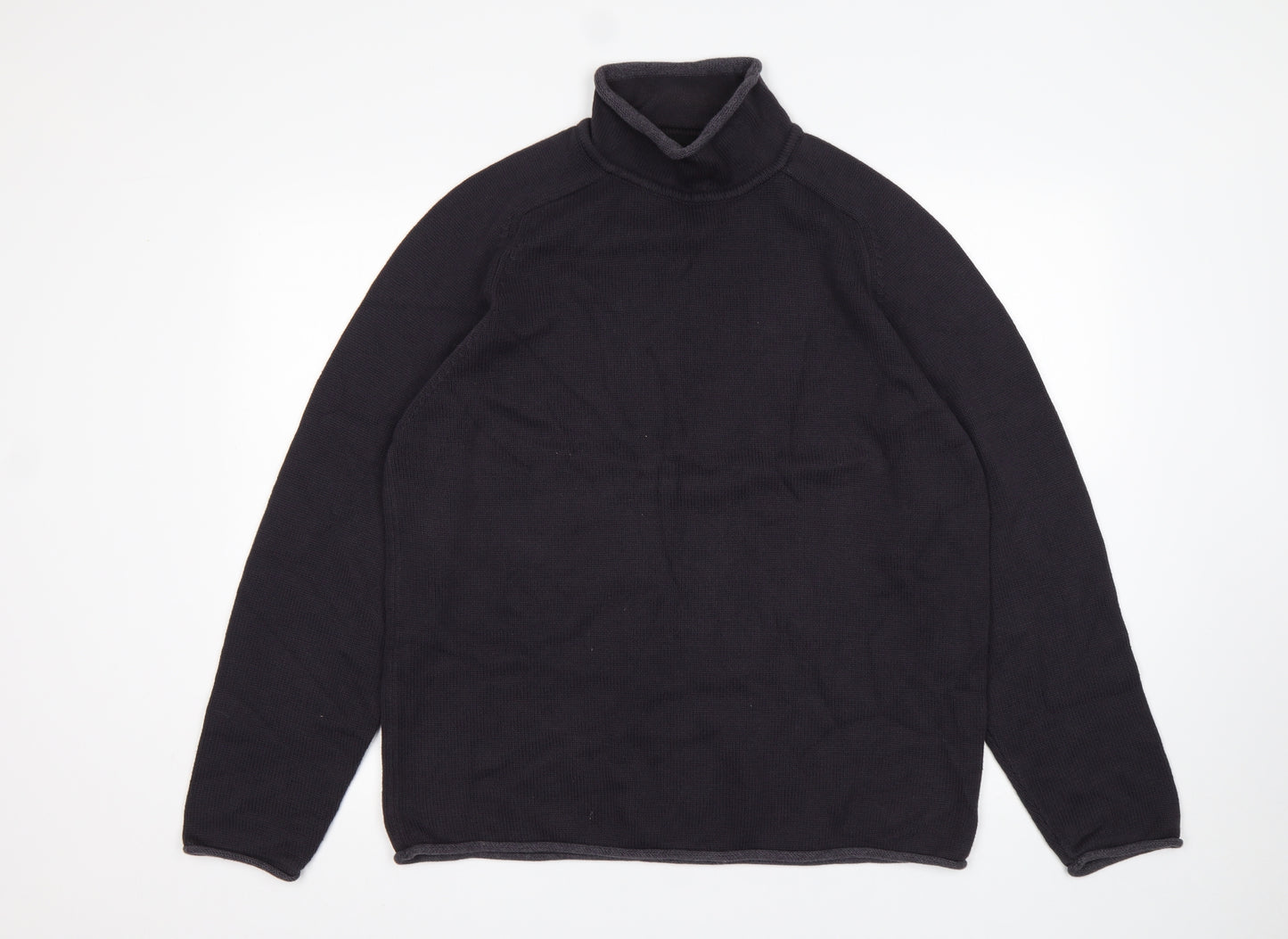 NEXT Mens Grey Mock Neck  Cotton Pullover Jumper Size M