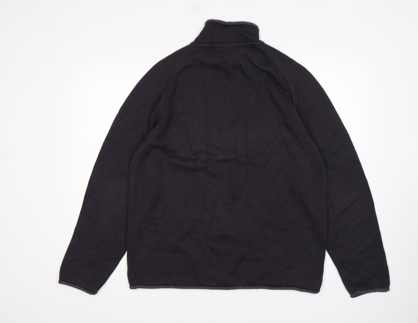 NEXT Mens Grey Mock Neck  Cotton Pullover Jumper Size M