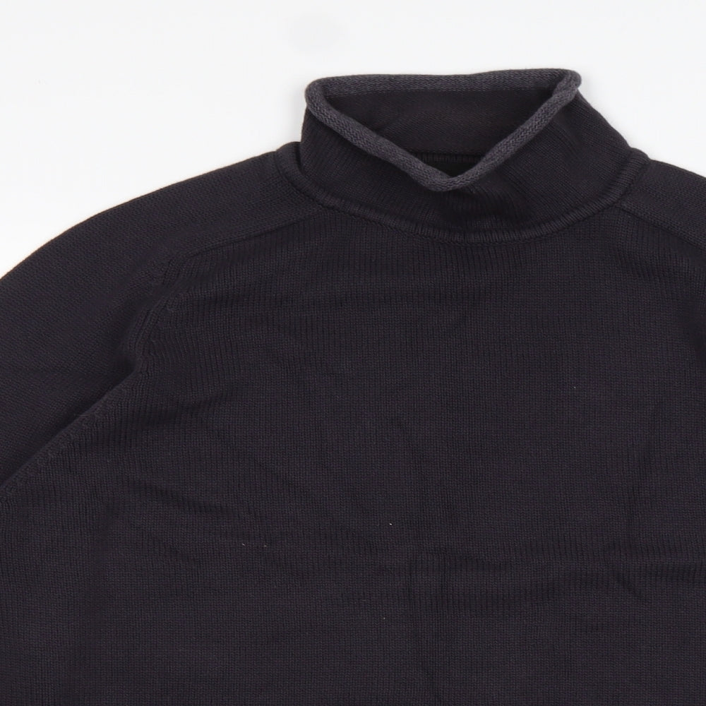 NEXT Mens Grey Mock Neck  Cotton Pullover Jumper Size M