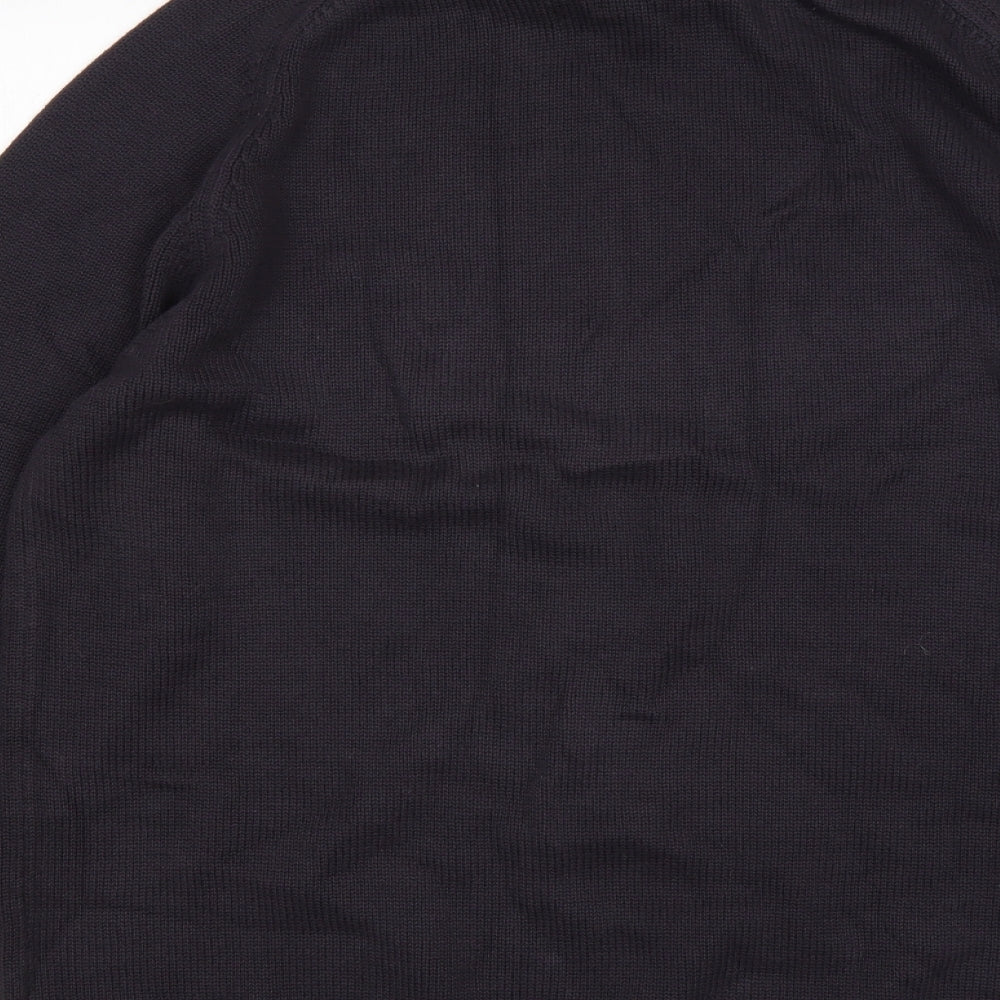 NEXT Mens Grey Mock Neck  Cotton Pullover Jumper Size M