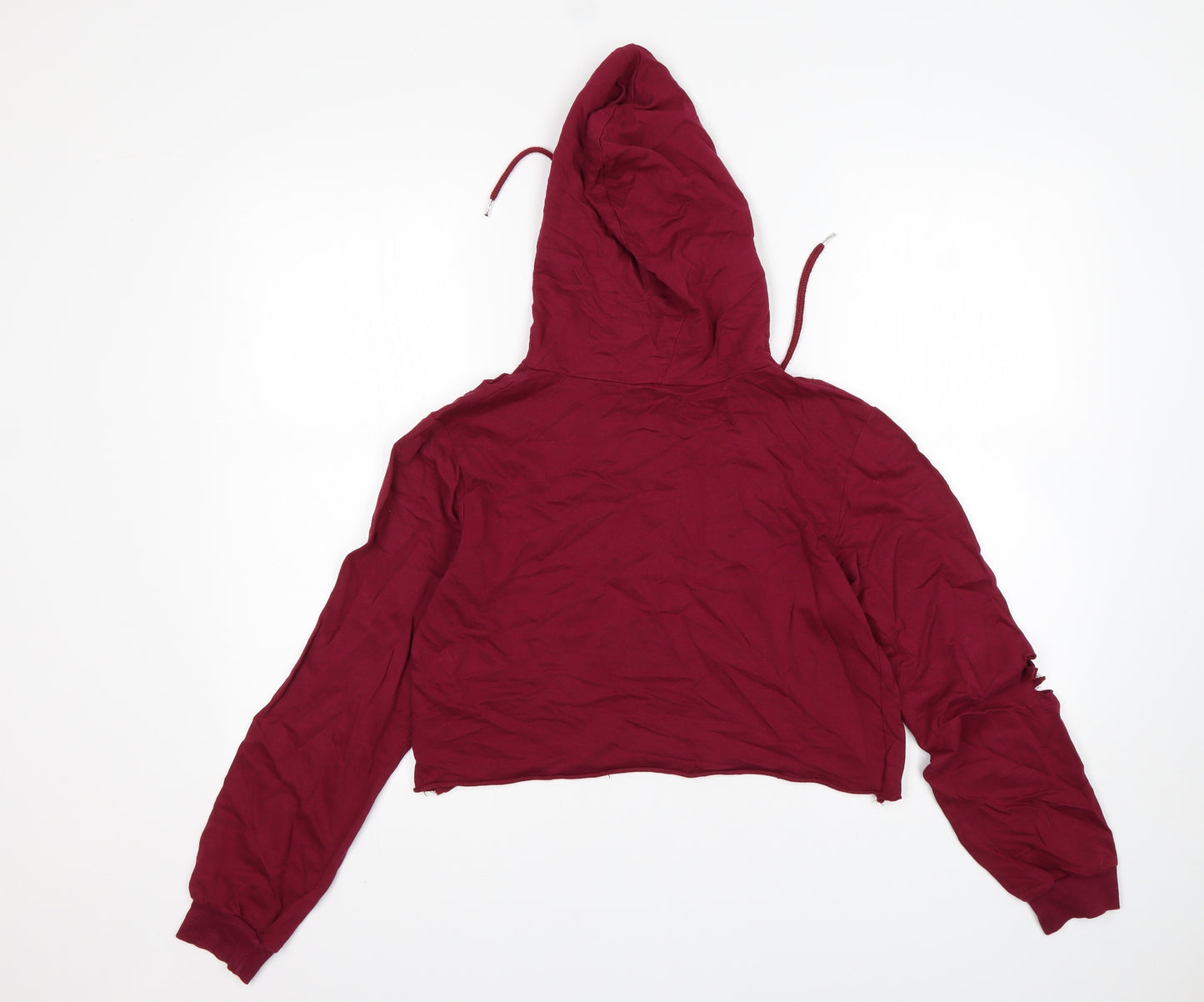 Select Womens Purple  Cotton Pullover Hoodie Size M   - Cropped
