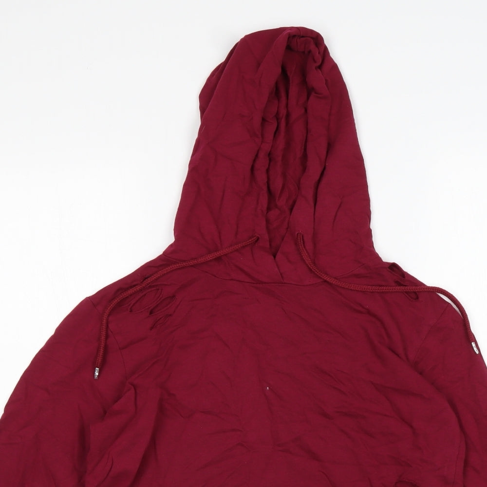 Select Womens Purple  Cotton Pullover Hoodie Size M   - Cropped