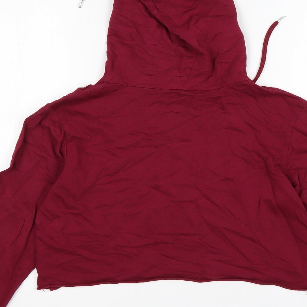 Select Womens Purple  Cotton Pullover Hoodie Size M   - Cropped
