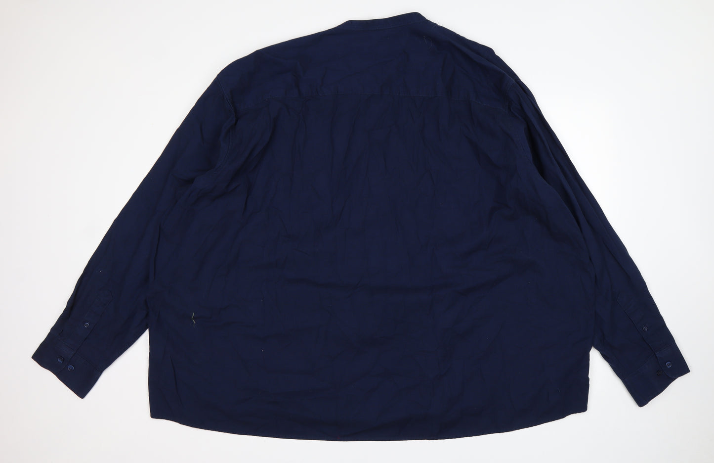 Capsule Mens Blue  Cotton  Button-Up Size Big 5X Round Neck