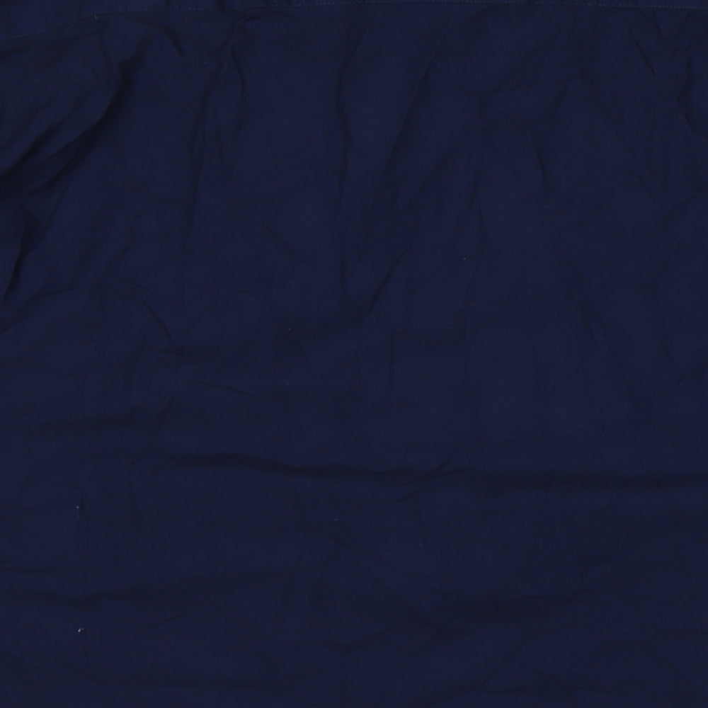 Capsule Mens Blue  Cotton  Button-Up Size Big 5X Round Neck