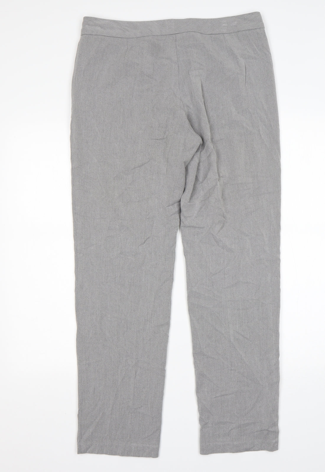 M&S Womens Grey  Viscose Trousers  Size 12 L29 in Regular