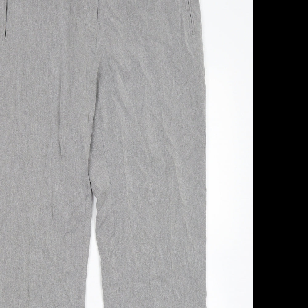 M&S Womens Grey  Viscose Trousers  Size 12 L29 in Regular