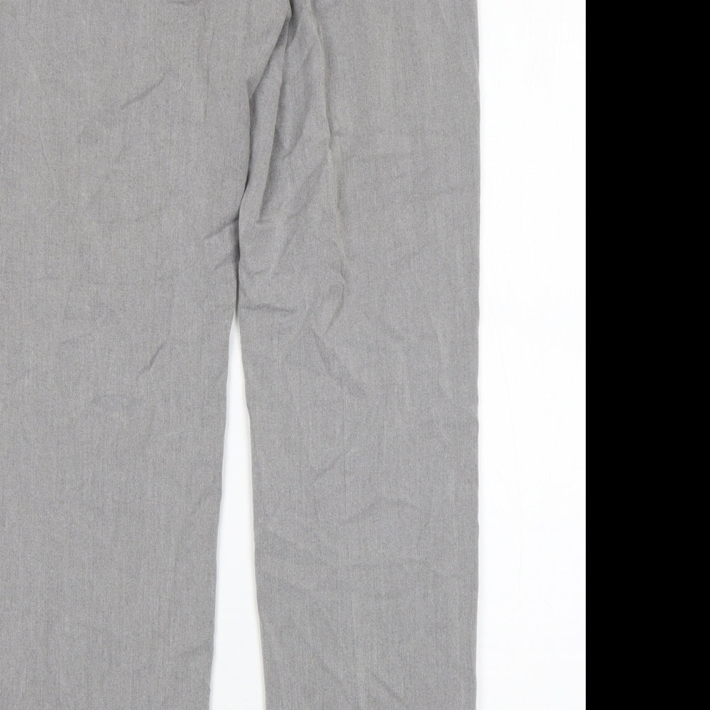 M&S Womens Grey  Viscose Trousers  Size 12 L29 in Regular