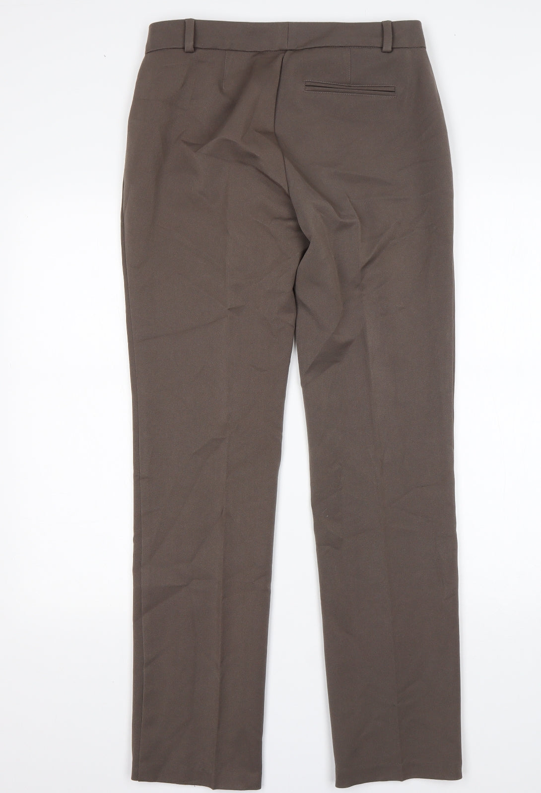 M&S Womens Brown  Polyester Trousers  Size 10 L30 in Slim