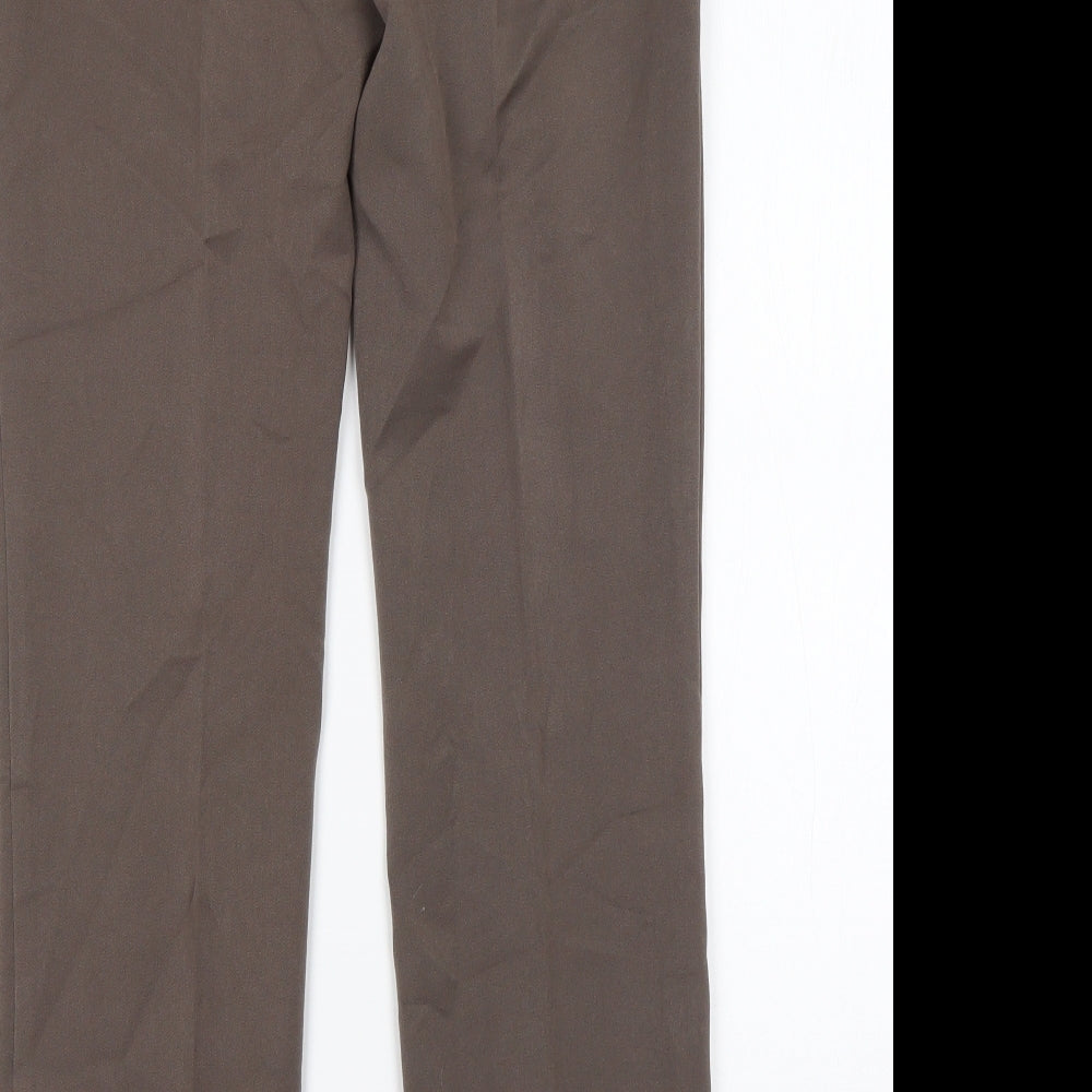 M&S Womens Brown  Polyester Trousers  Size 10 L30 in Slim