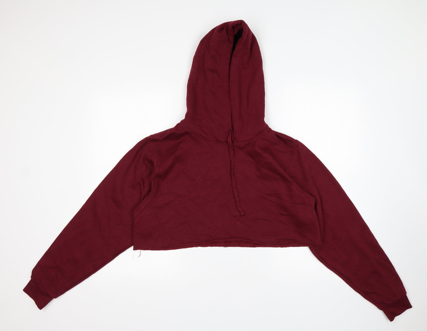 PRETTYLITTLETHING Womens Purple  Polyester Pullover Hoodie Size M   - Cropped