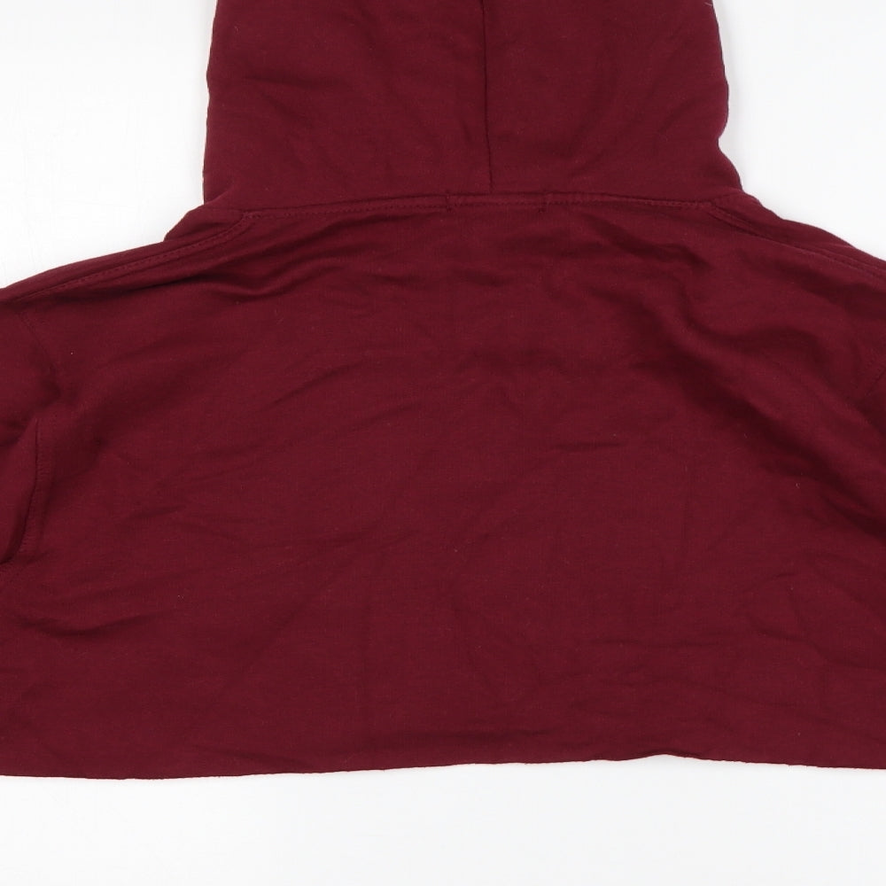 PRETTYLITTLETHING Womens Purple  Polyester Pullover Hoodie Size M   - Cropped