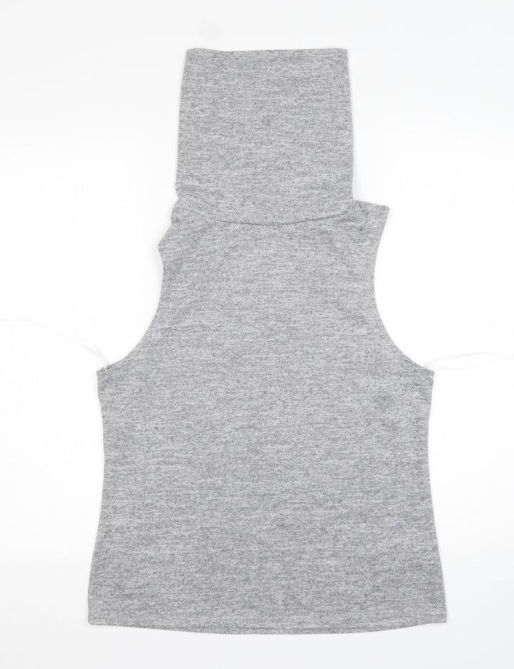 New Look Womens Grey Roll Neck  Polyester Vest Jumper Size 14