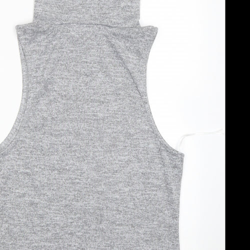 New Look Womens Grey Roll Neck  Polyester Vest Jumper Size 14