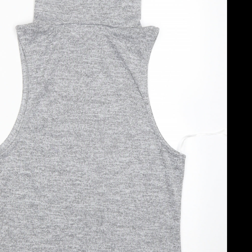 New Look Womens Grey Roll Neck  Polyester Vest Jumper Size 14