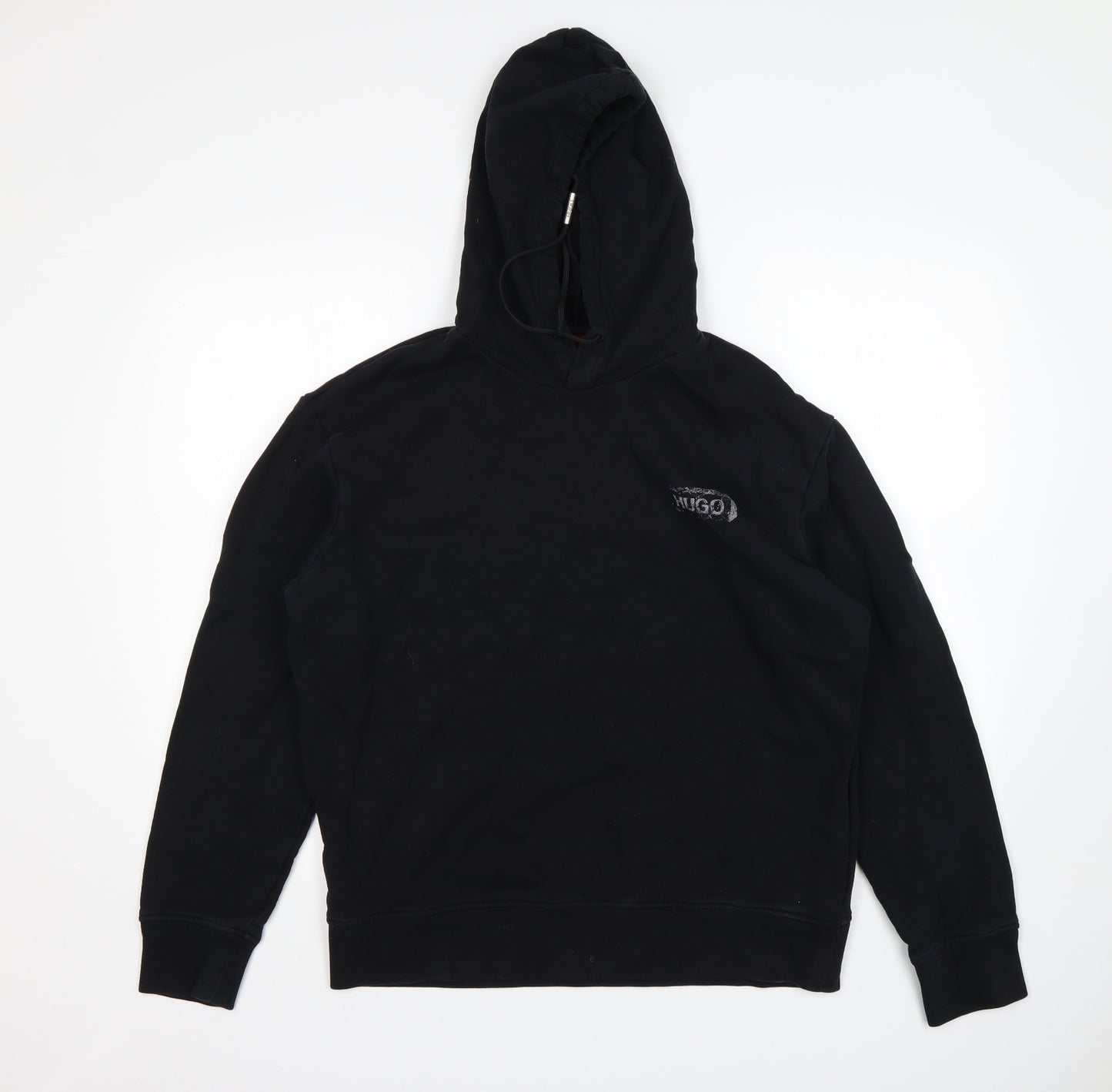 HUGO BOSS Mens Black  Cotton Pullover Hoodie Size L