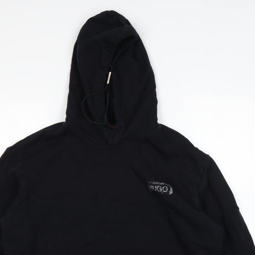 HUGO BOSS Mens Black  Cotton Pullover Hoodie Size L