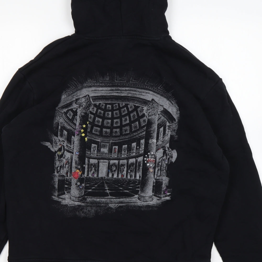 HUGO BOSS Mens Black  Cotton Pullover Hoodie Size L