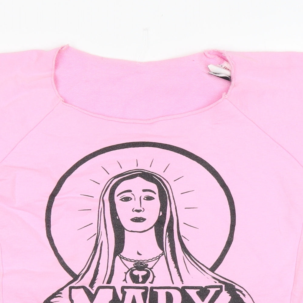 Teenage Millionaire Womens Pink Round Neck  Cotton Pullover Jumper Size M