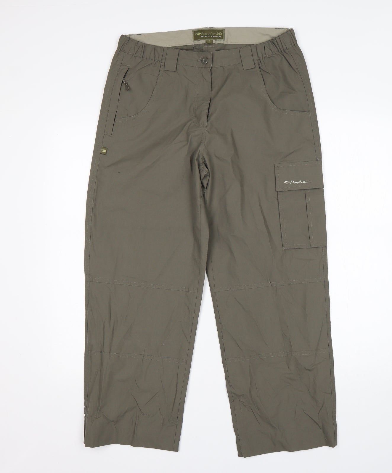 Mountain Life Womens Green  Polyester Rain Trousers Trousers Size 10 L27 in Regular
