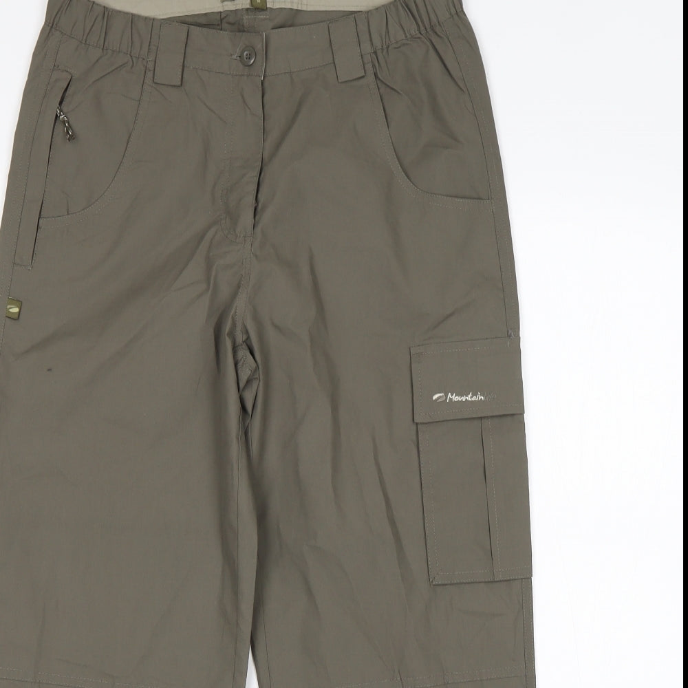 Mountain Life Womens Green  Polyester Rain Trousers Trousers Size 10 L27 in Regular