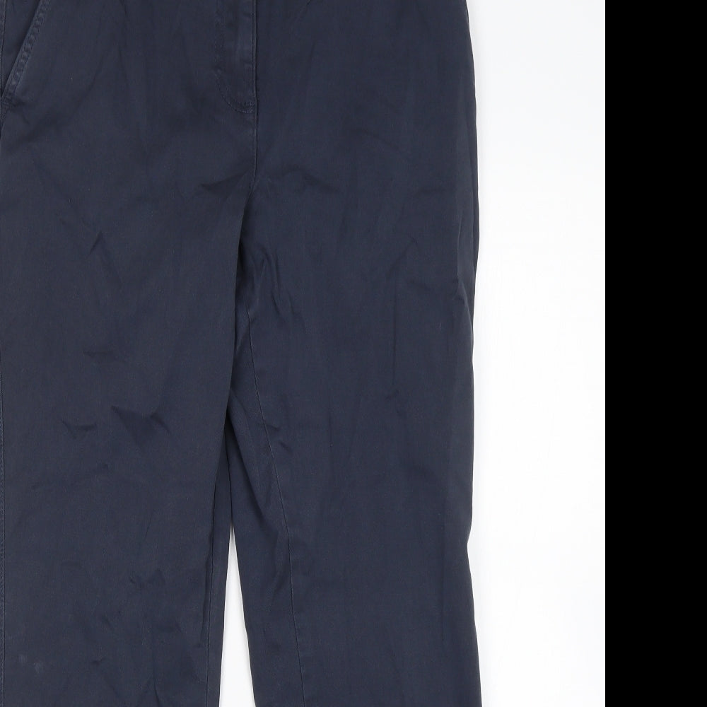 Papaya Womens Blue  Cotton Chino Trousers Size 8 L28 in Regular