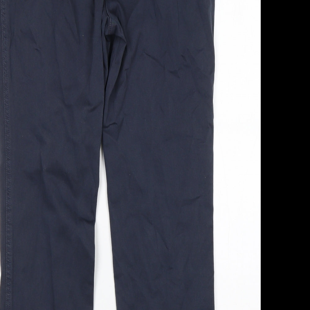 Papaya Womens Blue  Cotton Chino Trousers Size 8 L28 in Regular