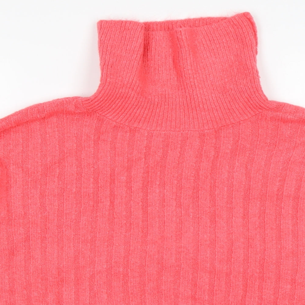 George Womens Pink Roll Neck  Acrylic Pullover Jumper Size XL