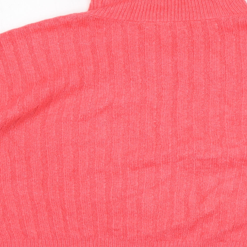 George Womens Pink Roll Neck  Acrylic Pullover Jumper Size XL
