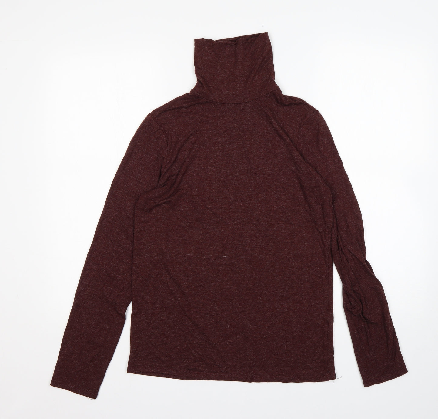 George Womens Brown  Viscose Basic T-Shirt Size 12 Roll Neck
