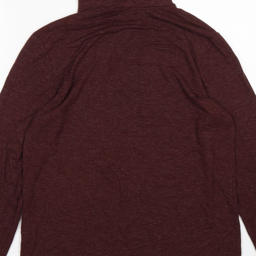 George Womens Brown  Viscose Basic T-Shirt Size 12 Roll Neck