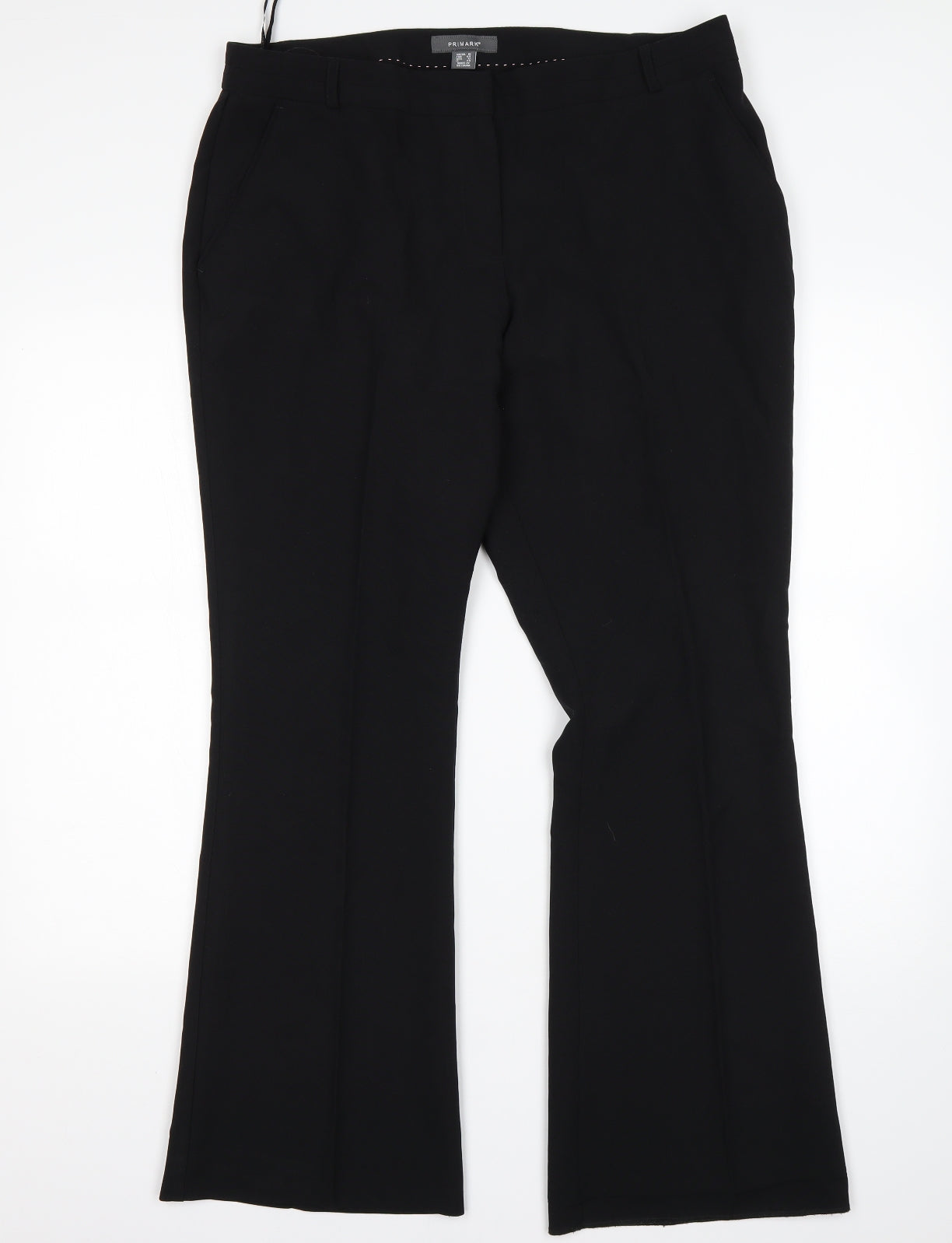 Primark Womens Black  Polyester Trousers  Size 16 L30 in Regular