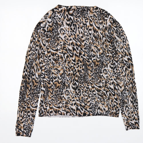 Christina  Womens Multicoloured Round Neck Animal Print Viscose Pullover Jumper Size L