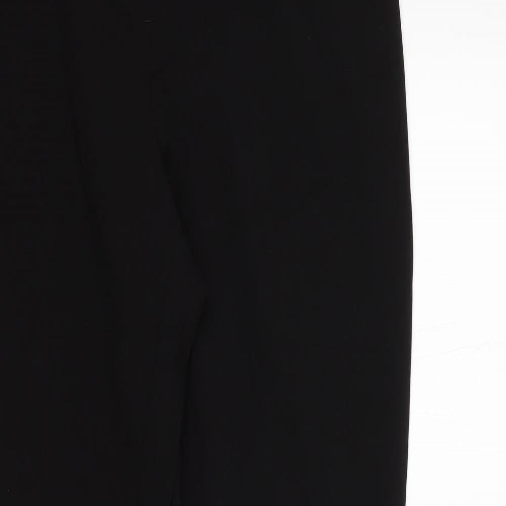 M&S Womens Black  Polyester Trousers  Size 12 L33 in Regular