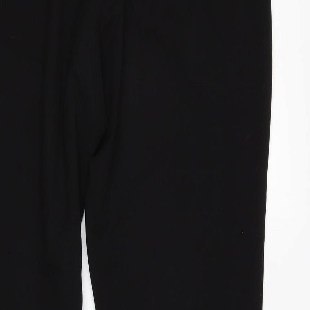 M&S Womens Black  Polyester Trousers  Size 12 L33 in Regular