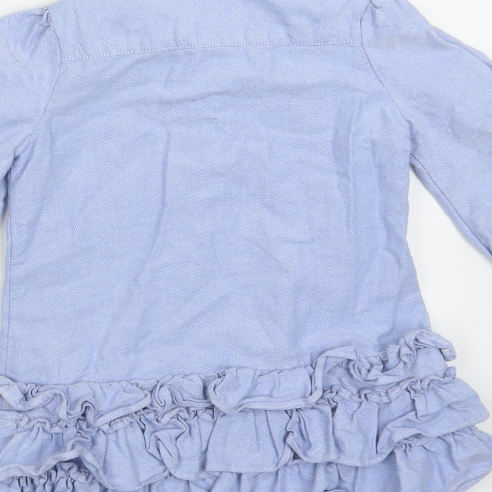 Polo Ralph Lauren Girls Blue  Cotton Shirt Dress  Size 2 Years  Collared Button