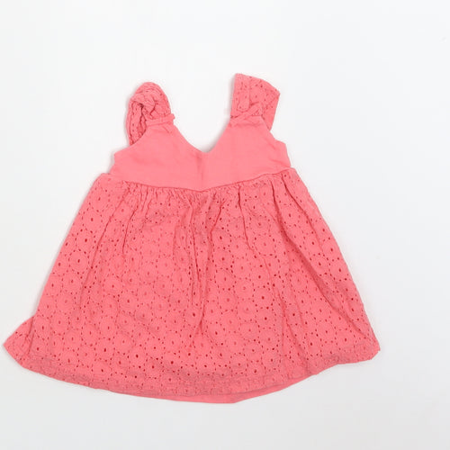 Gillian's Closet Baby Pink  Cotton A-Line  Size 6-9 Months  Round Neck