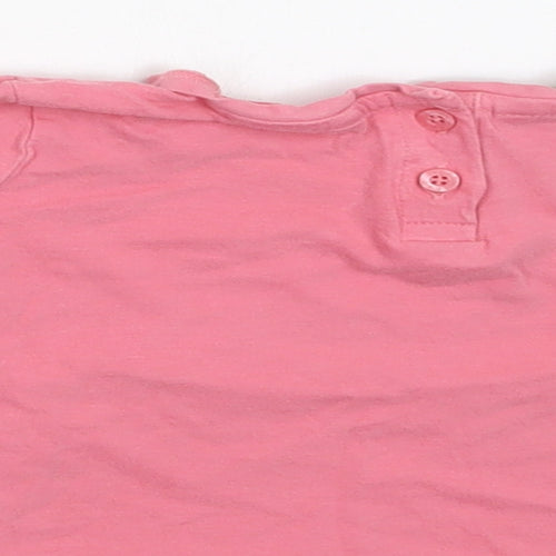 NEXT Baby Pink  Cotton Basic Blouse Size 9-12 Months Crew Neck Button